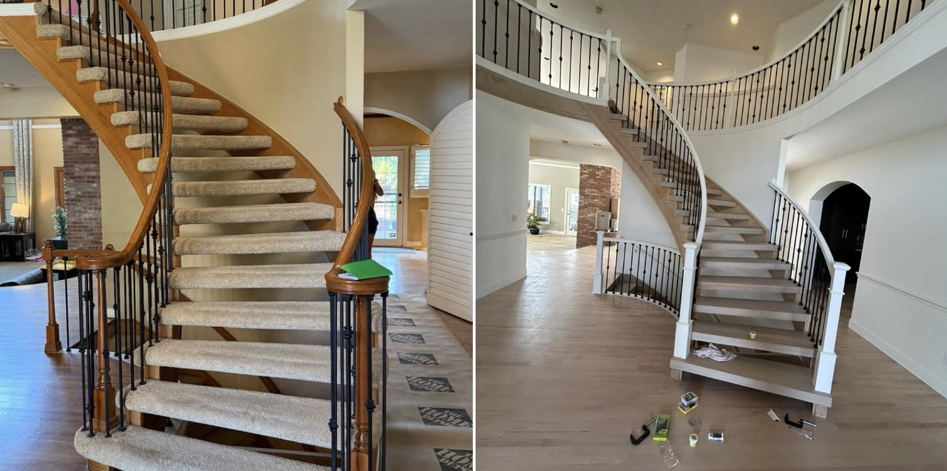 Staircase remodel — before & after